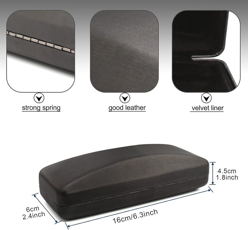 SMARTTOP Hard Shell Eyeglass Case- Glass Case With Cleaning Cloth, Glasses Case hard shell for men women - Image 2